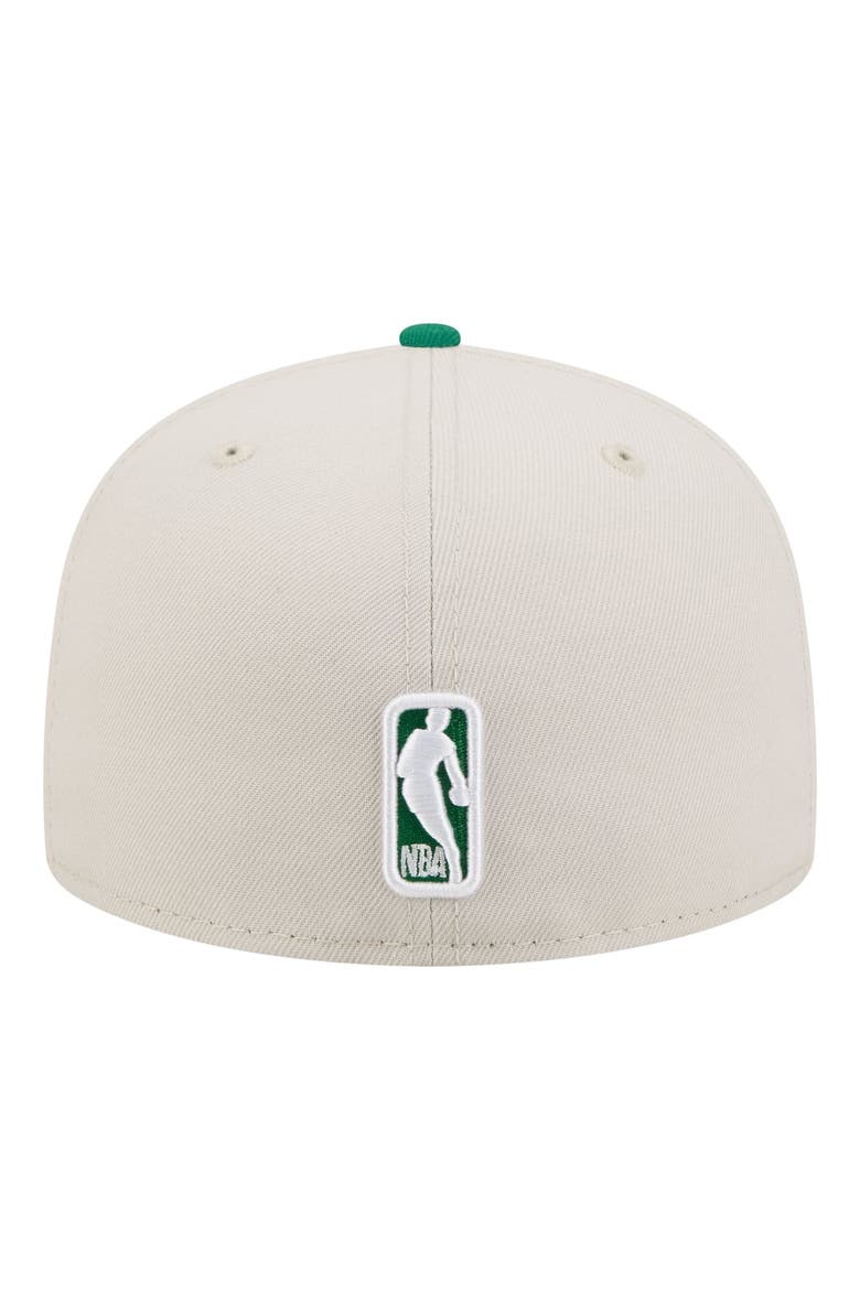 Men's New Era  Tan/Kelly Green Boston Celtics Localized City Icon 59FIFTY Fitted Hat, Alternate, color, Tan