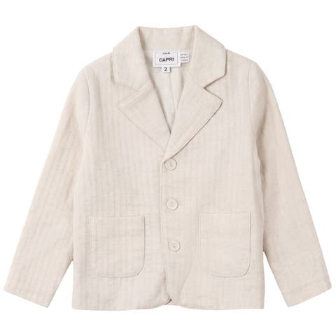 Linen Notched Lapel Patch Pocket Blazer