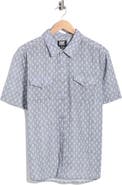 Frye Geometric Print Short Sleeve Button-Up Shirt