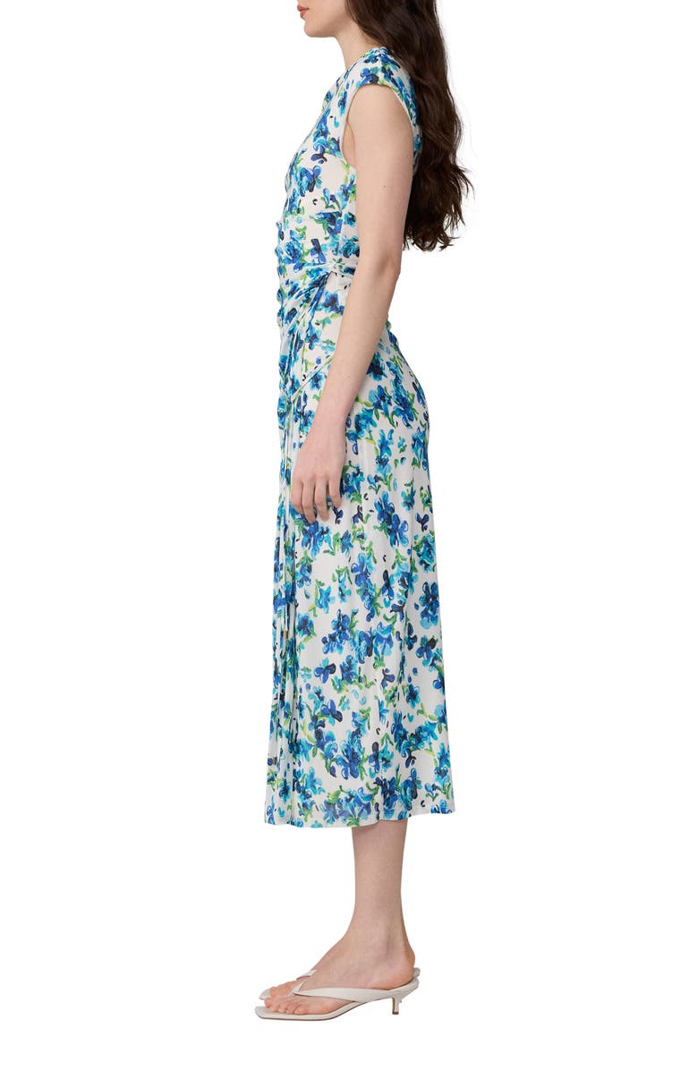 Diane von Furstenberg Wittrock Floral Off the Shoulder Faux Wrap Midi Dress, Alternate, color, Meadow Ibiza Blue