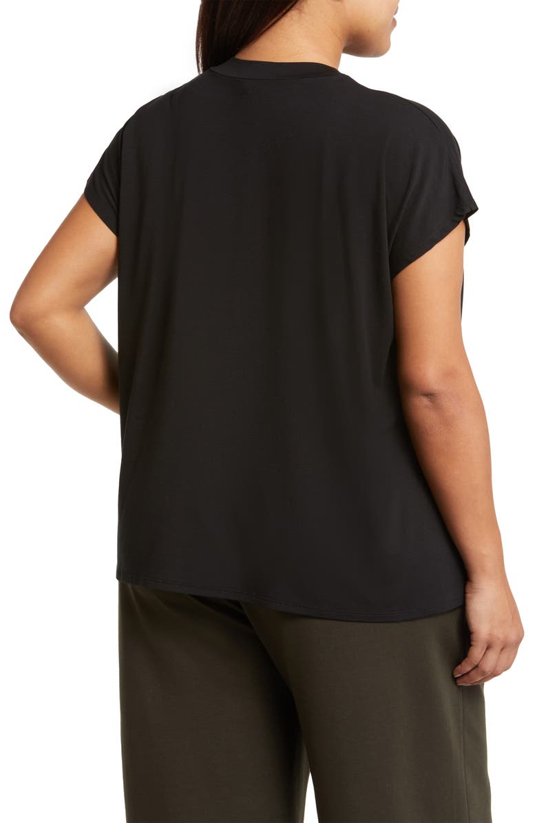 Eileen Fisher Mock Neck T-Shirt, Alternate, color, Black