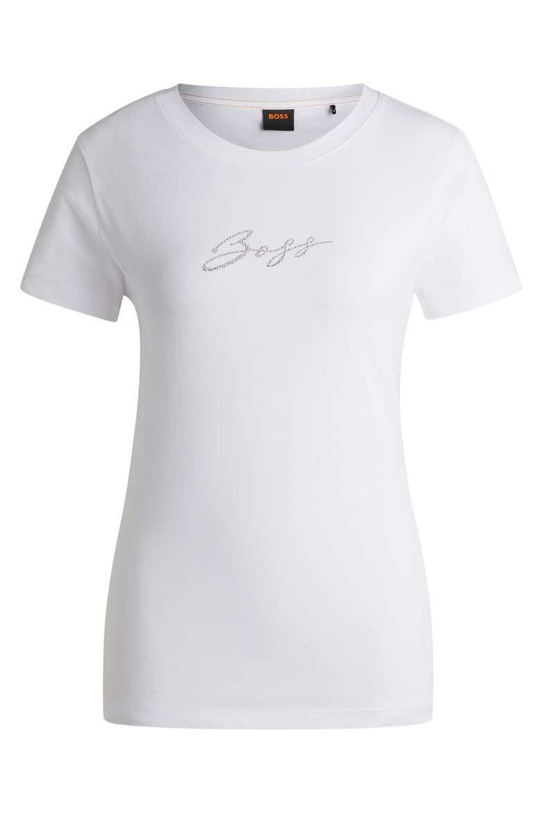 Crystal Logo Cotton T-Shirt, Alternate, color, WHT