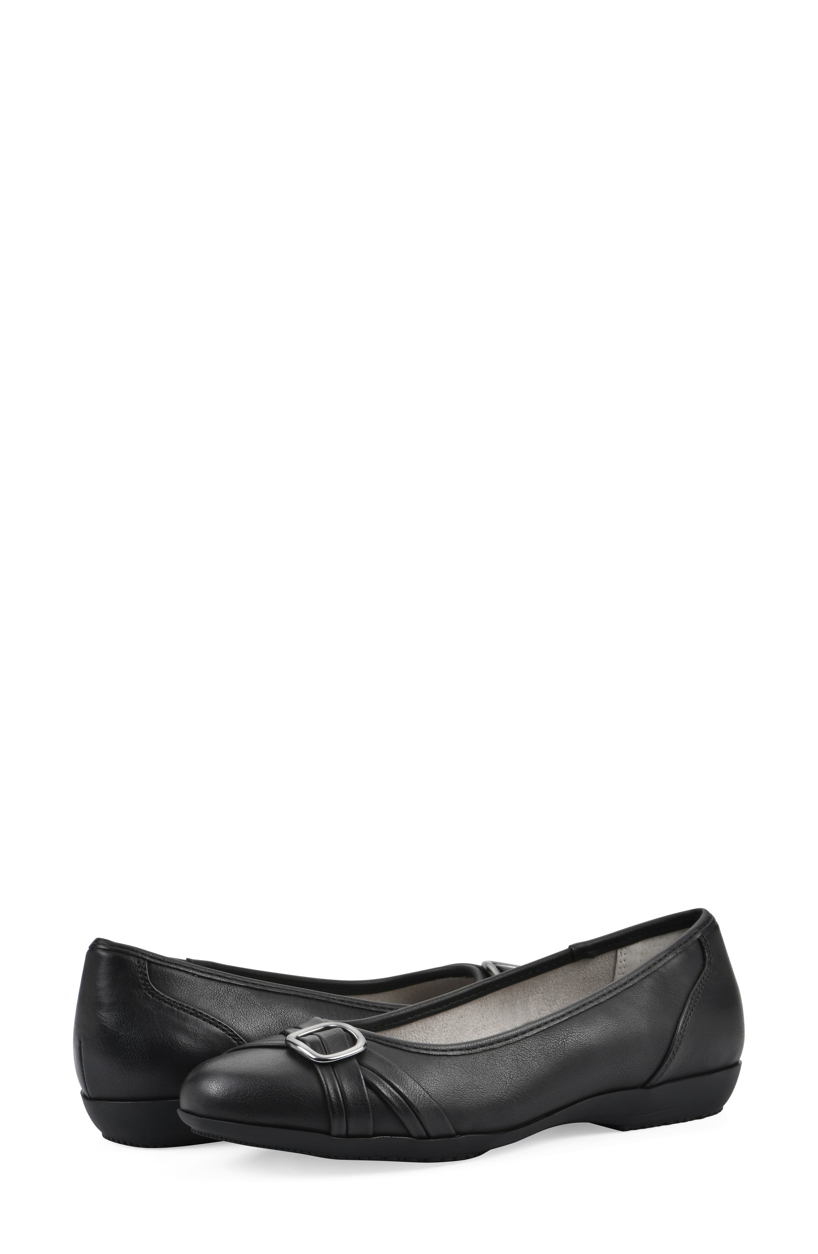 Calming Buckle Strap Flat, Alternate, color, BLACK BURNISHED SMOOTH