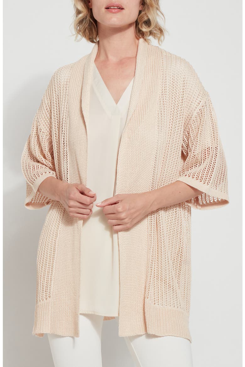 Amora Linen Mesh Duster, Main, color, PINENUTS