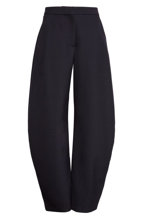 Round Wool Wide Leg Pants