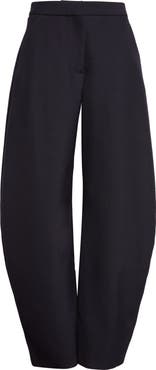 Alaïa Round Tailored Wool Barrel Leg Pants