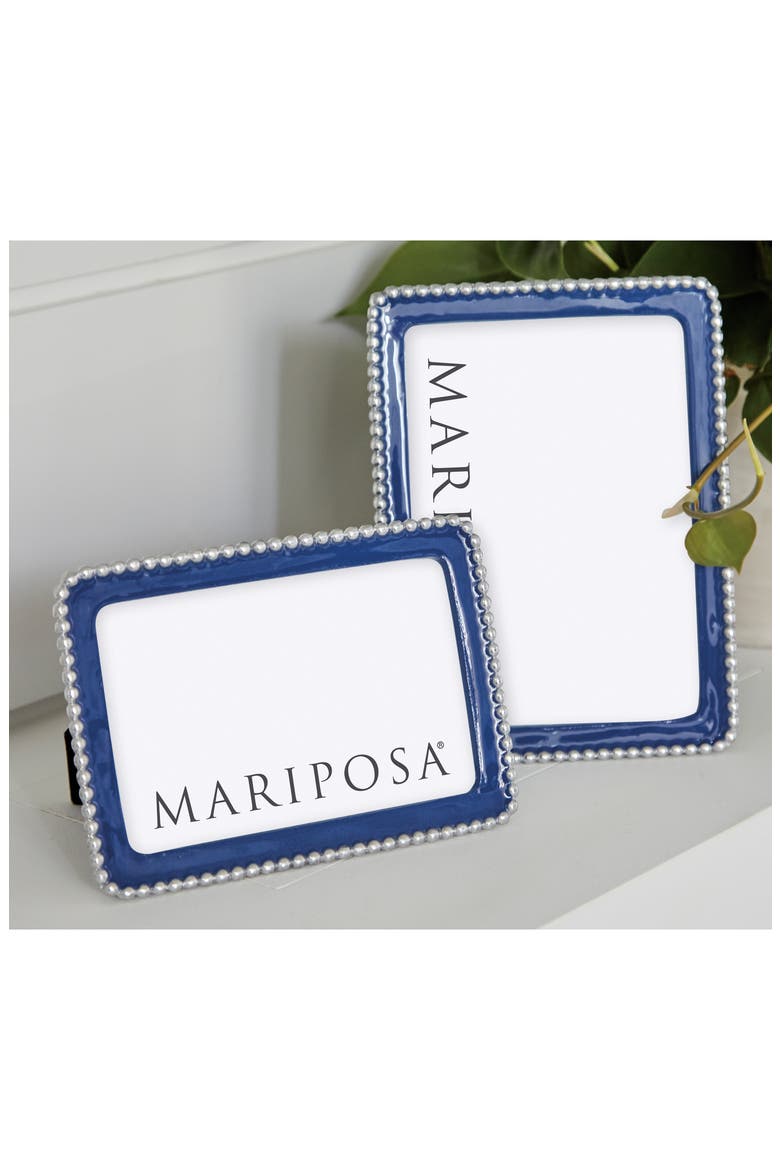 Beaded Sand Cast Aluminum Picture Frame, Alternate, color, BLUE