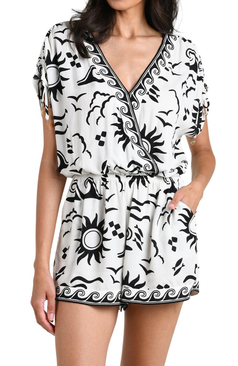La Blanca Waves Rio Cover-Up Romper, Alternate, color, 