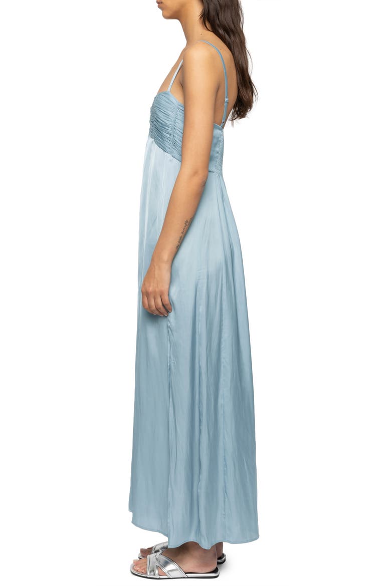 Rippie Satin Dress, Alternate, color, SKY
