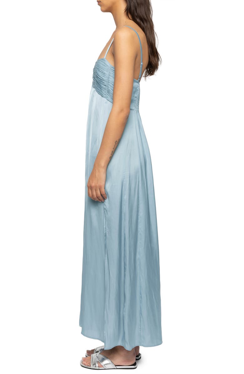 Zadig & Voltaire Rippie Satin Dress, Alternate, color, Sky