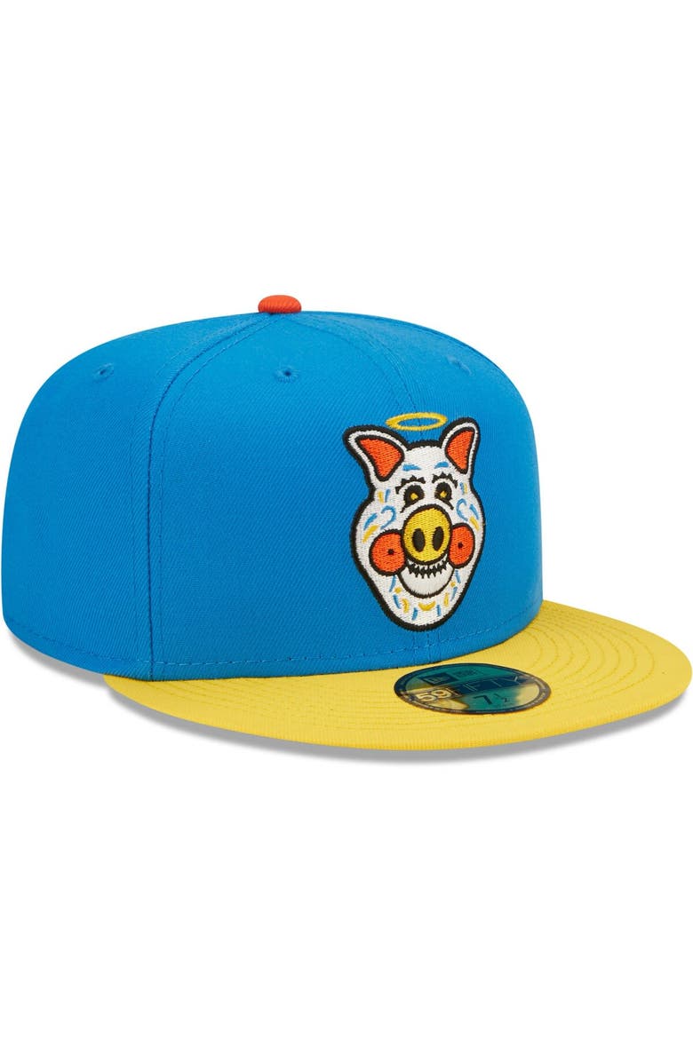 New Era Men's New Era Royal/Yellow Santos de San Pablo Copa De La Diversion 59FIFTY Fitted Hat, Alternate, color, Royal