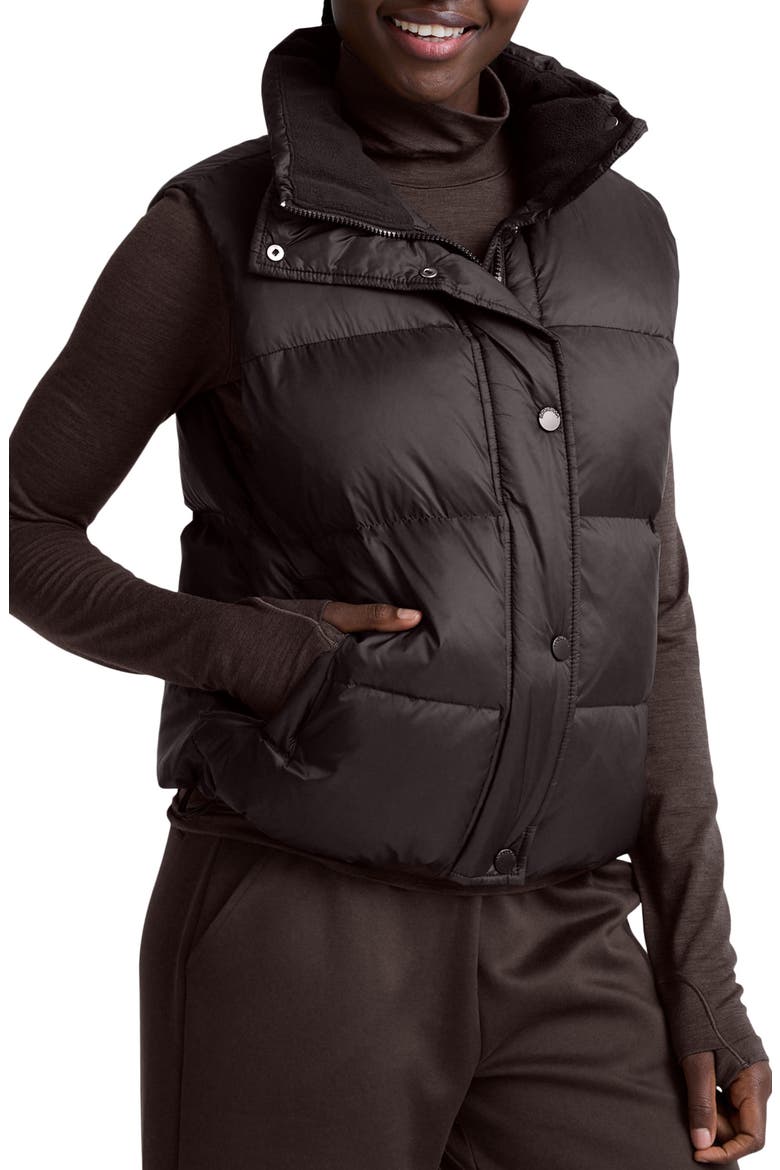 Big Cozy Puffer Vest, Main, color, DARK CHOCOLATE