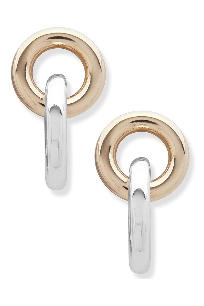 Two-Tone Link Drop Earrings, Main, color, TWO TONE