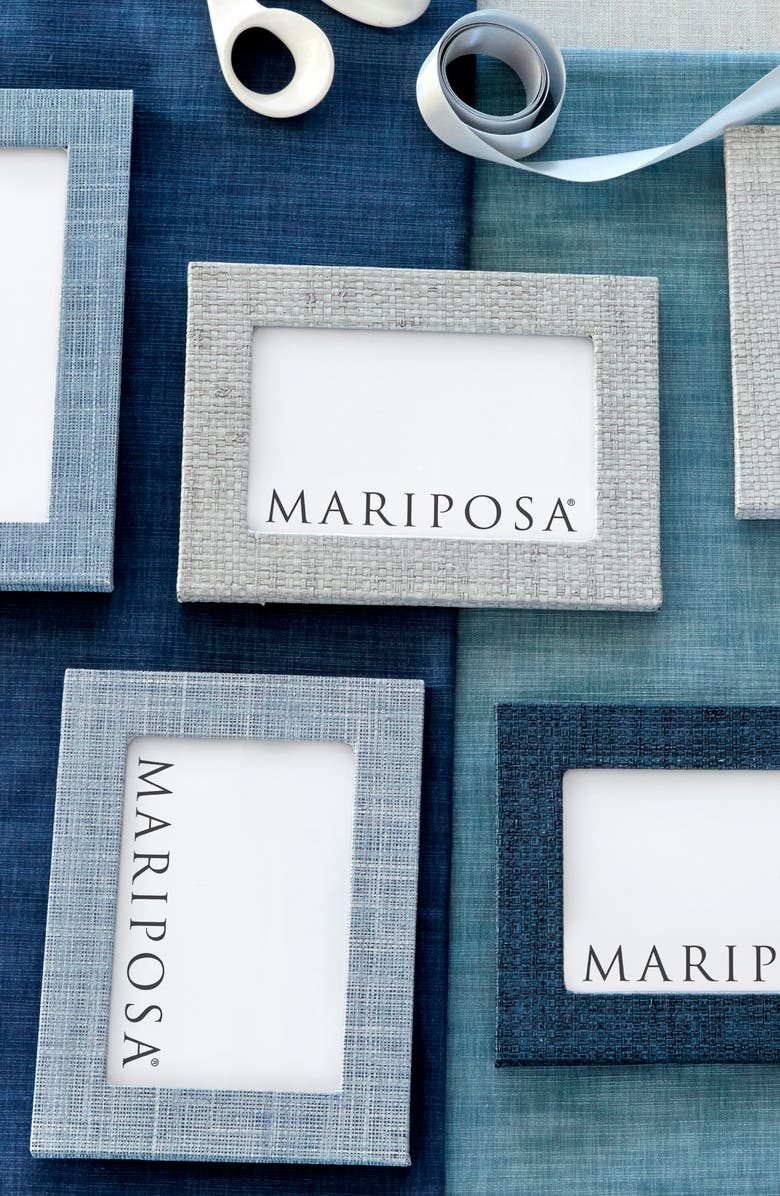 Mariposa Faux Grasscloth Picture Frame, Alternate, color, Blue