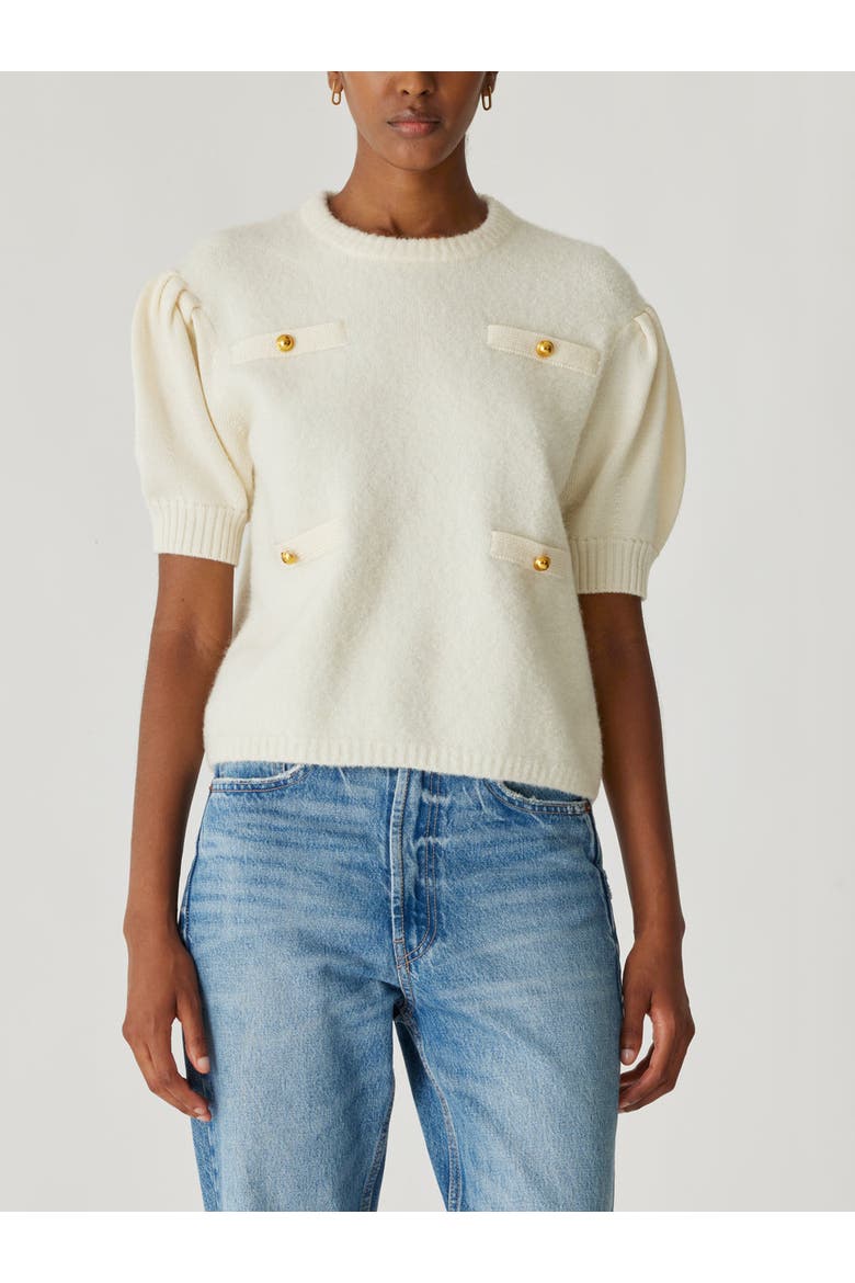 Boucle Texture Lady Pullover Sweater, Alternate, color, CREAM