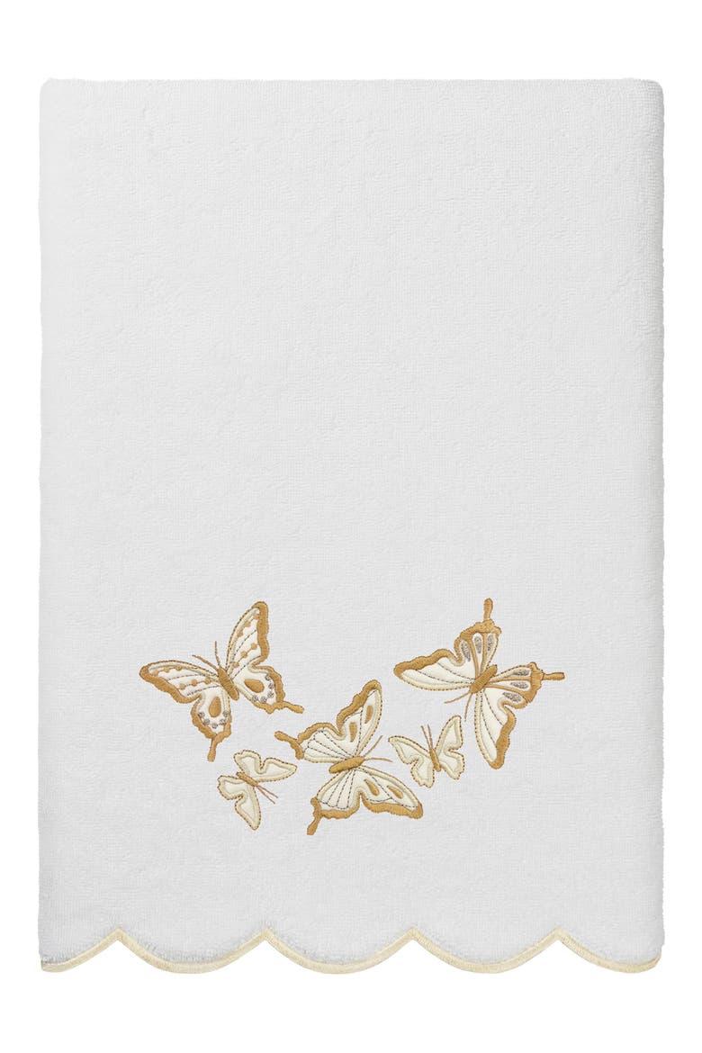 6-Piece Brittney Embroidered Turkish Cotton Towel Set, Alternate, color, WHITE/ BEIGE