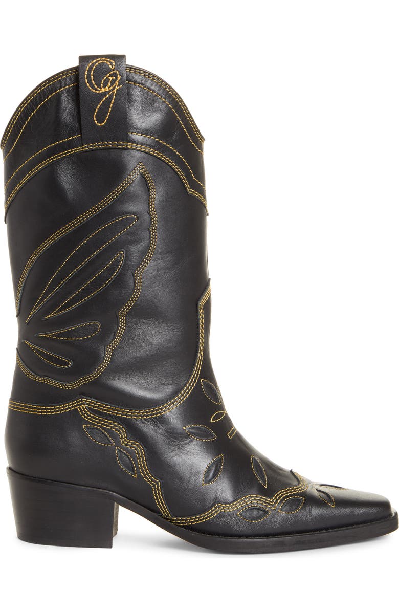 Ganni Texas Tall Western Boot, Alternate, color,