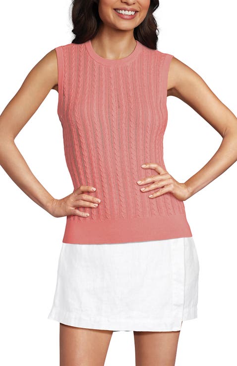Cotton Pointelle Shell Sweater