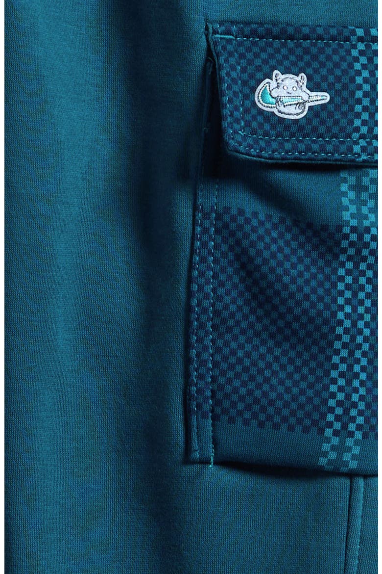 Kids' Club Fleece Cargo Joggers, Alternate, color, GREEN ABYSS/ BLUE BEYOND