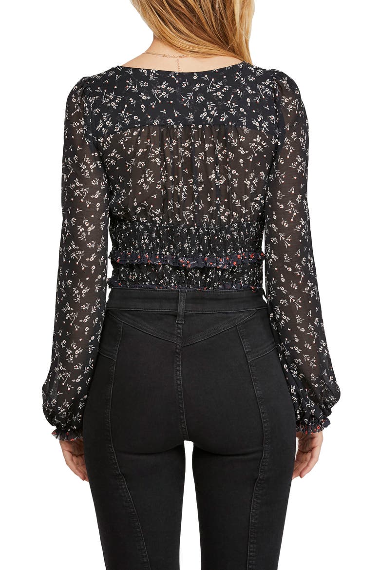 Lolita Floral Print Top, Alternate, color, BLACK