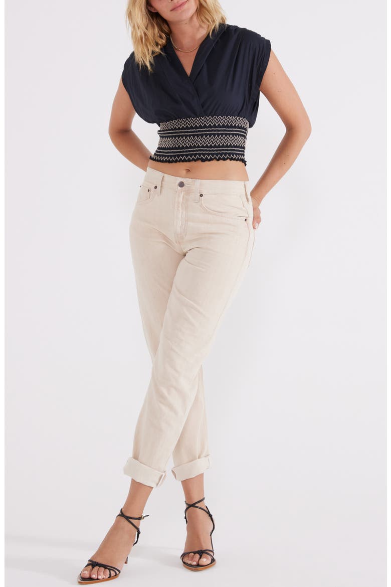 Marlowe Slim Boyfriend Jeans, Alternate, color, CANYON SAND