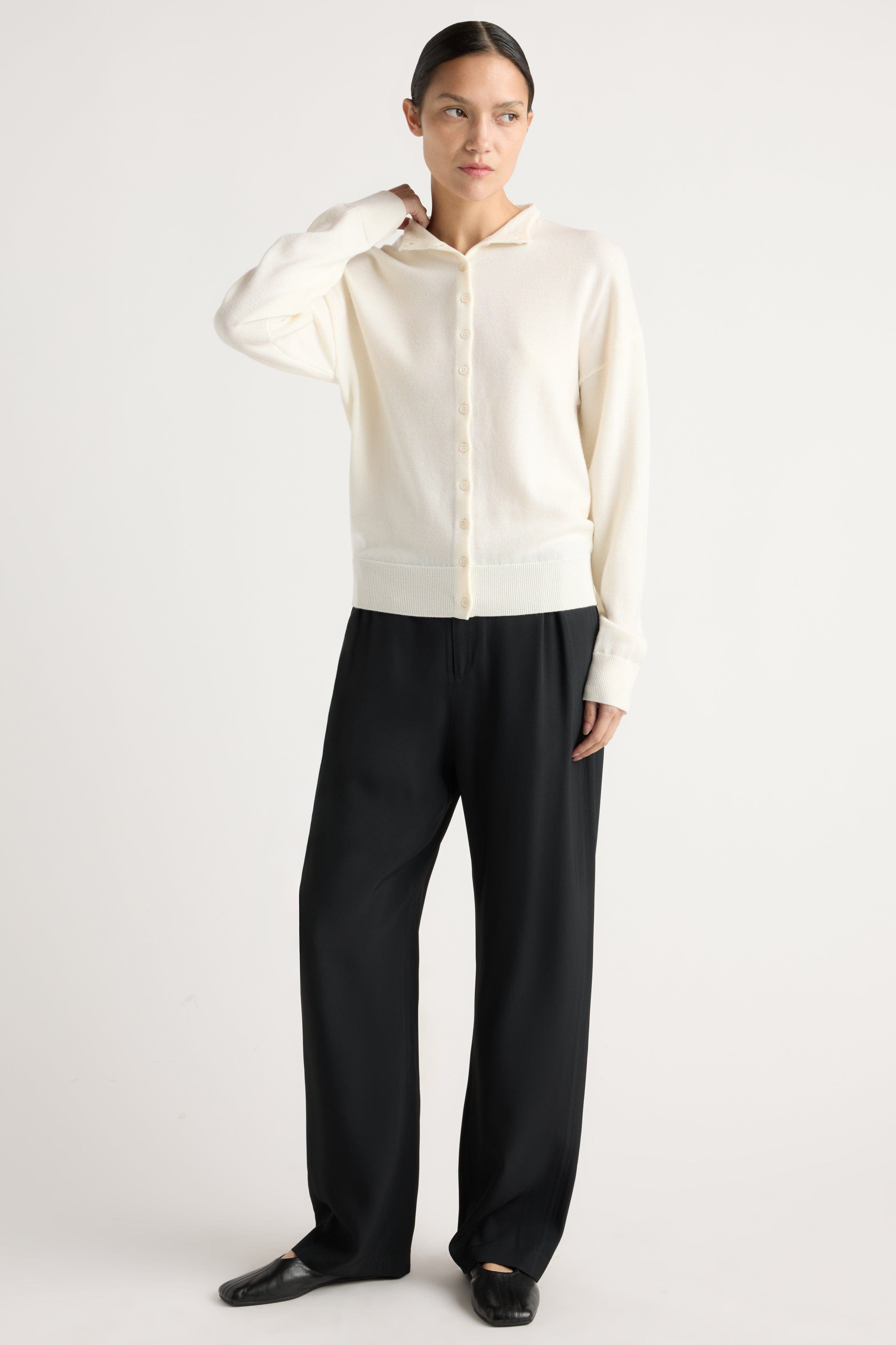 Charlee Lightweight Wool Button Cardigan - image 4