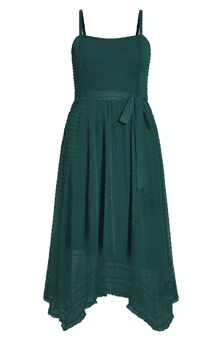 City Chic Flirty Nature Midi Dress, Alternate, color, Jade