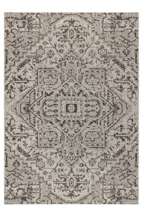 Estrella Bohemian Medallion Textured Weave Indoor/Outdoor Area Rug