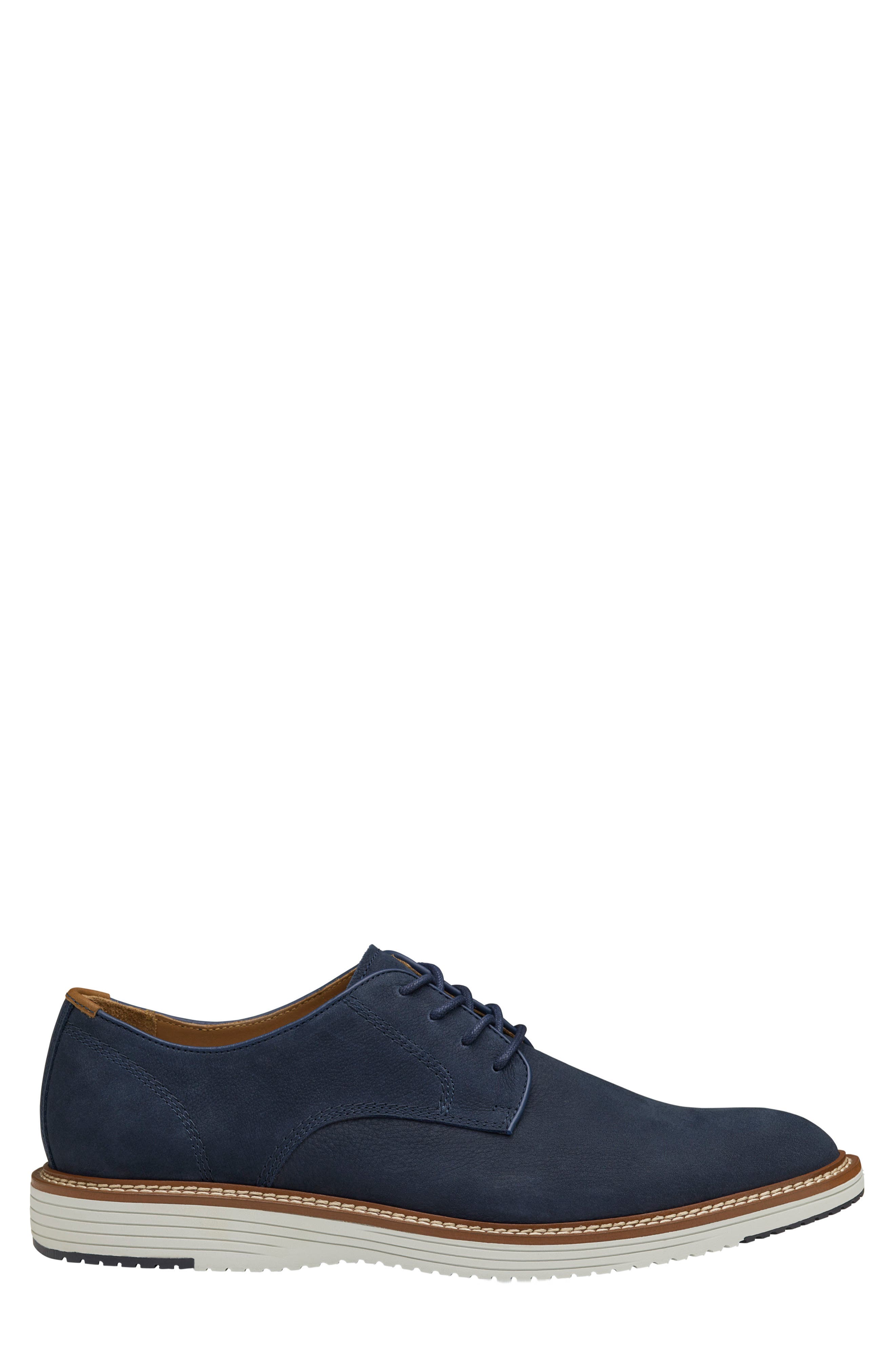 Johnston & Murphy Upton Plain Toe Derby, Alternate, color, Navy Tumbled Nubuck