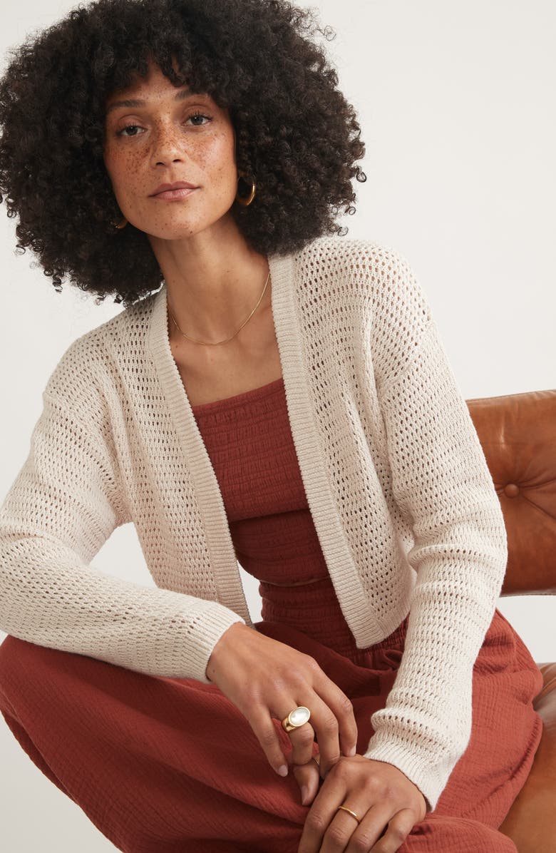 Marine Layer Anacapa Open Stitch Open Front Cardigan, Alternate, color, 