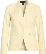 Halogen® Inverted Lapel Linen Blend Blazer