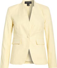 Halogen® Inverted Lapel Linen Blend Blazer