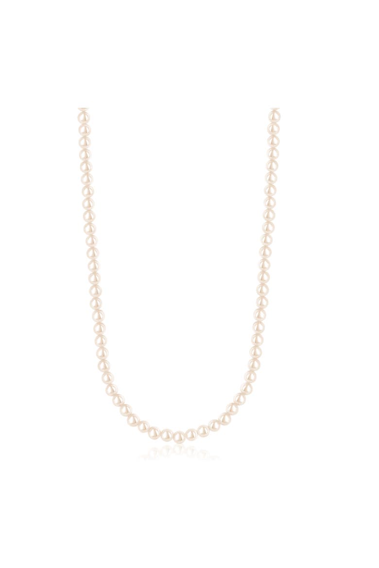 Long 30 Inch Shell Pearl Necklace, Main, color, White