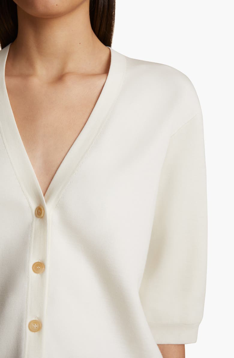 Khaite Tedi Short Sleeve Wool Blend Cardigan, Alternate, color, 