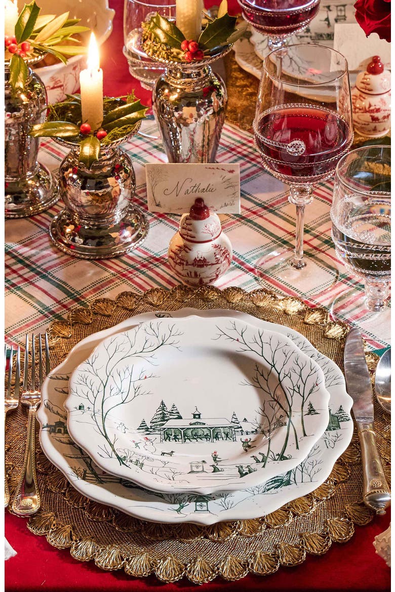 Country Estate Winter Frolic Dessert/Salad Plate, Alternate, color, EVERGREEN