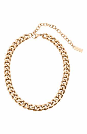 Tarnish Resistant 18K Gold Plated Curb Chain Necklace
