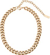 st. Moran Tarnish Resistant 18K Gold Plated Curb Chain Necklace