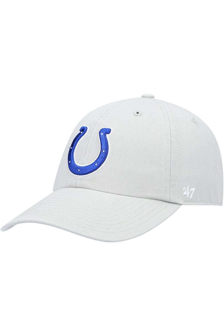 Men's '47 Gray Indianapolis Colts Secondary Clean Up Adjustable Hat, Main, color, Gray