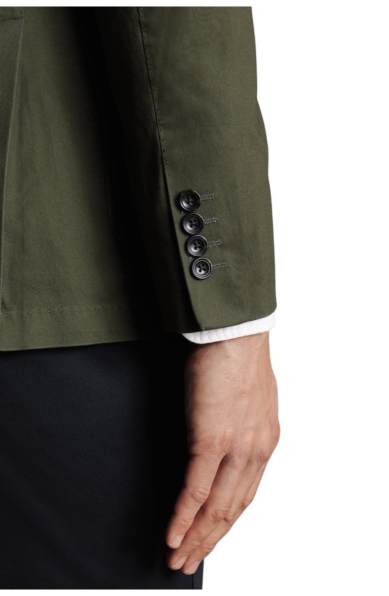 Charles Tyrwhitt Cotton Stretch Slim Fit Jacket, Alternate, color, Olive Green