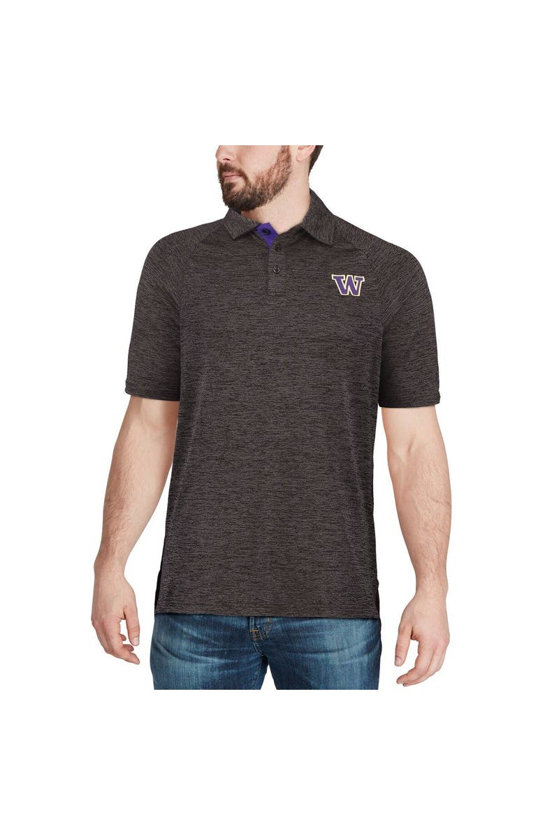 COLOSSEUM Men's Colosseum Black Washington Huskies Down Swing Polo, Alternate, color, Heather Black