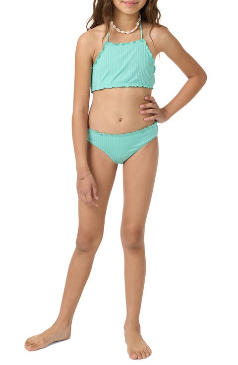 Kids' Shore Break Rib Ruffle Two-Piece Swimsuit (Big Kid)