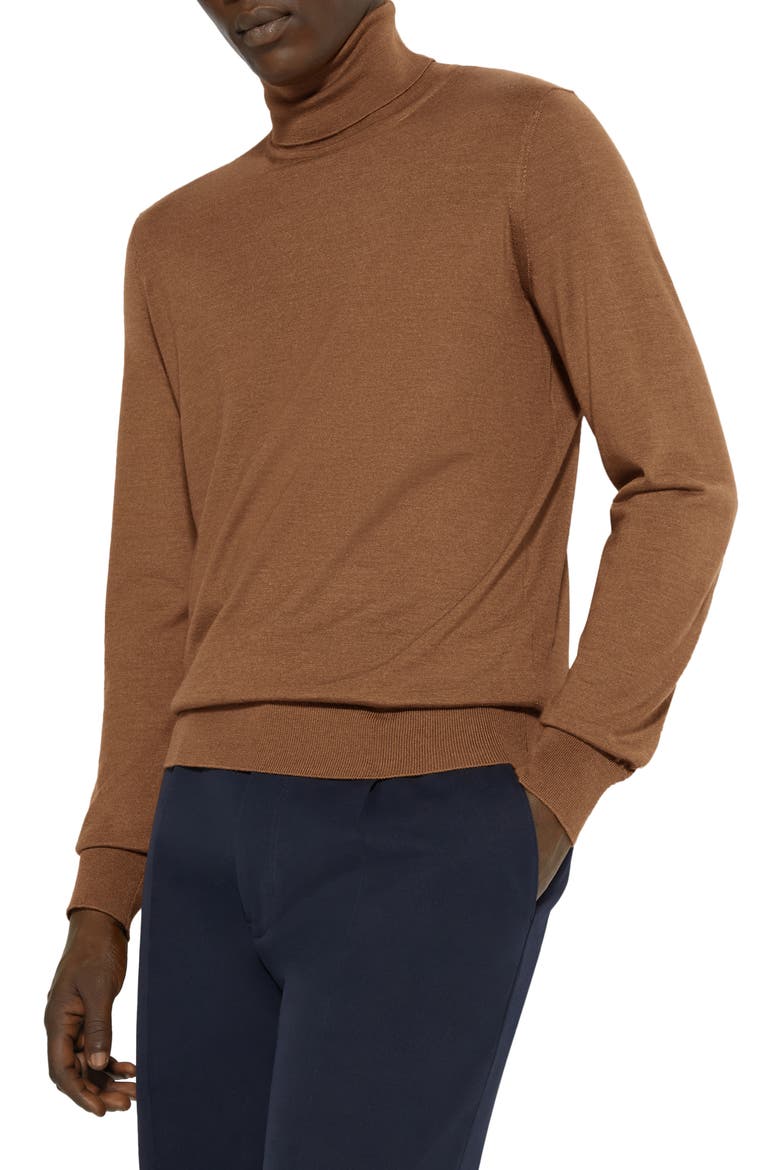 Cashseta Light Cashmere & Silk Turtleneck Sweater, Alternate, color, DARK FOLIAGE