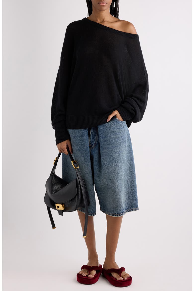 Relaxed Cashmere Sweater, Alternate, color, 1000 BLACK