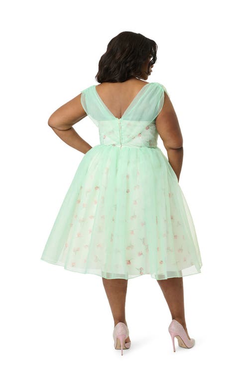 Shop Unique Vintage Plus Size 1960s Modern Art Swing Dress In Green Floral