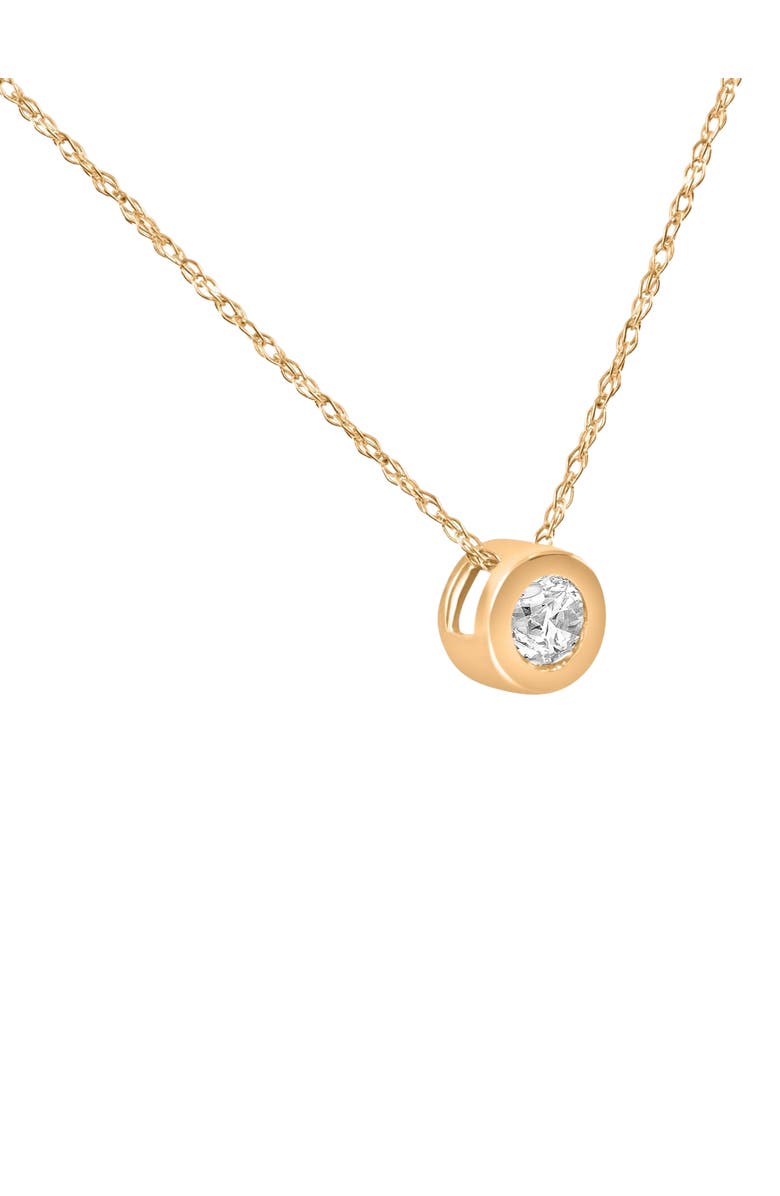 Bliss Diamond 14K Gold 1/4ct Round Lab Grown Diamond Solitaire Bezel Pendant, Alternate, color, 