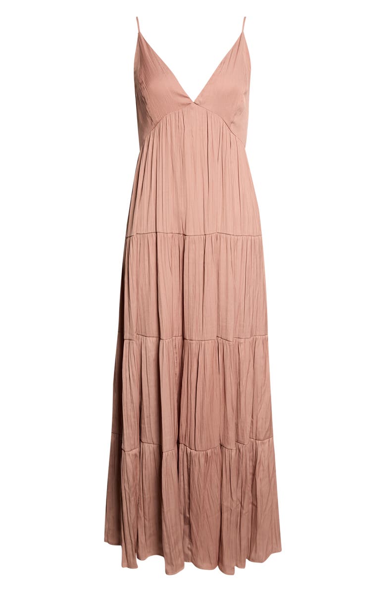 L'AGENCE Lua Tiered Maxi Sundress, Alternate, color, Hazelnut
