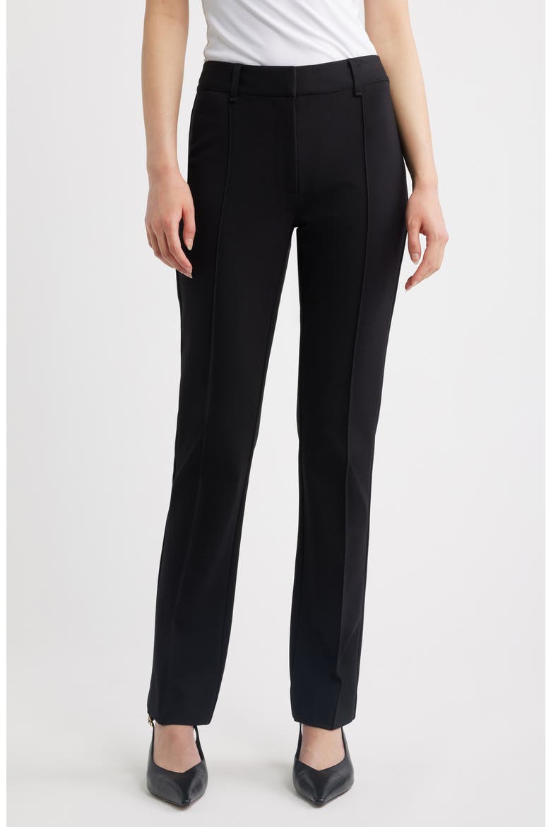 Sutton Ponte Cigarette Pants, Main, color, BLACK