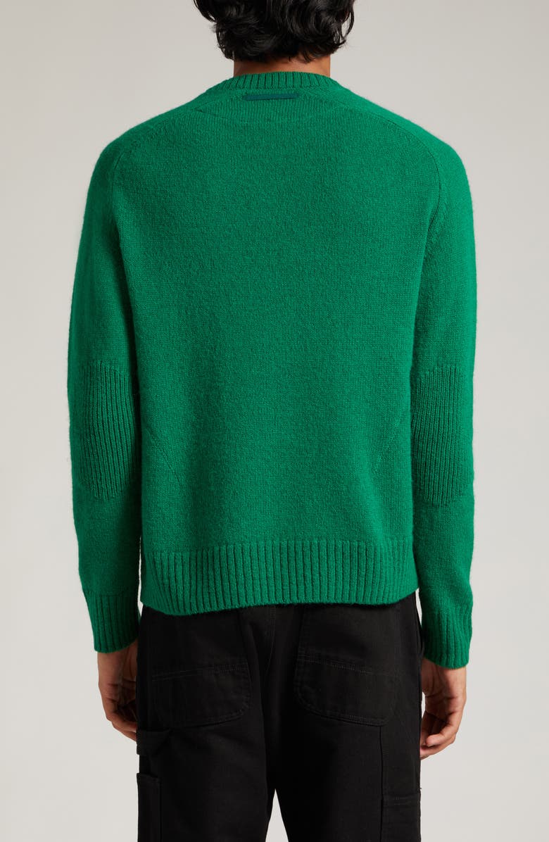 Undercover Lamb Patch Crewneck Wool & Cotton Sweater, Alternate, color,