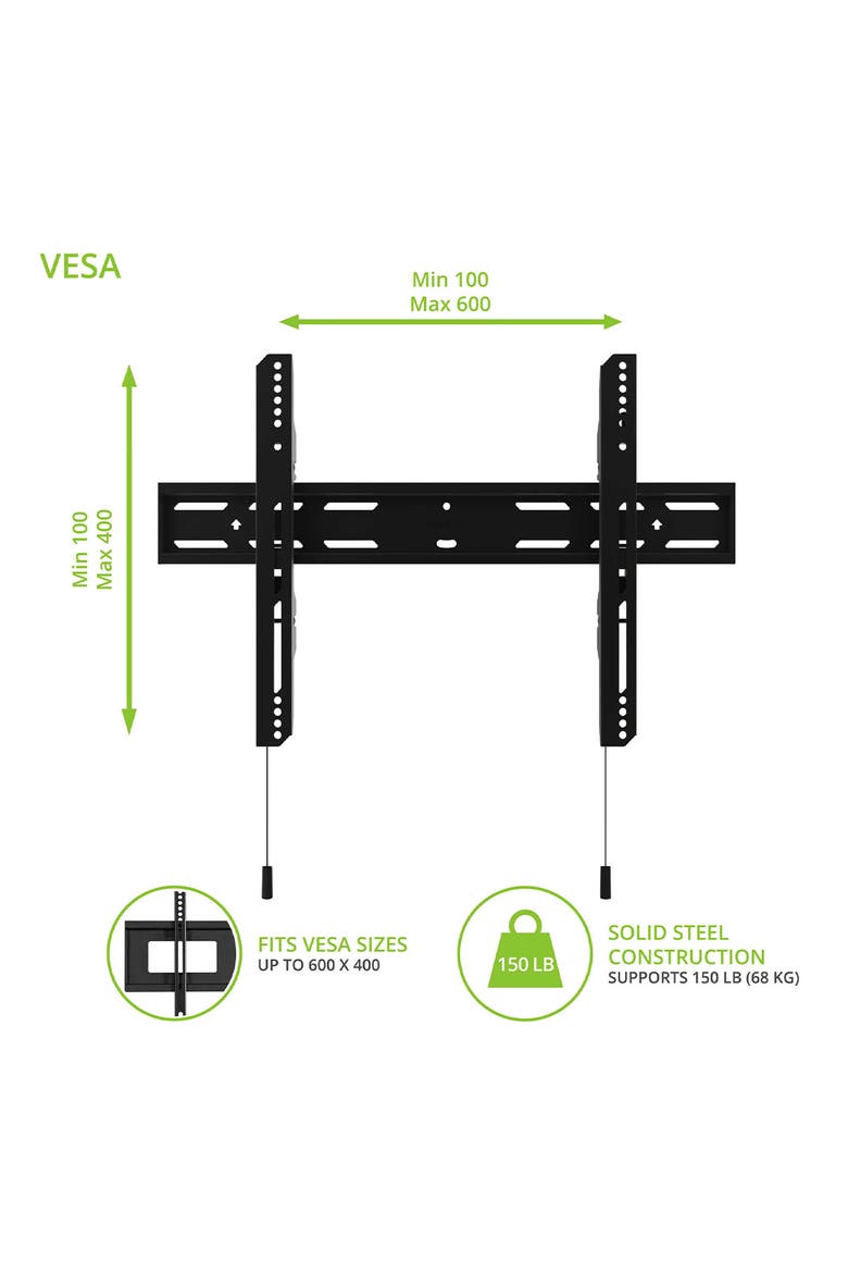 PF300 Low Profile Wall Mount for 32" - 90" TV, Alternate, color, Black