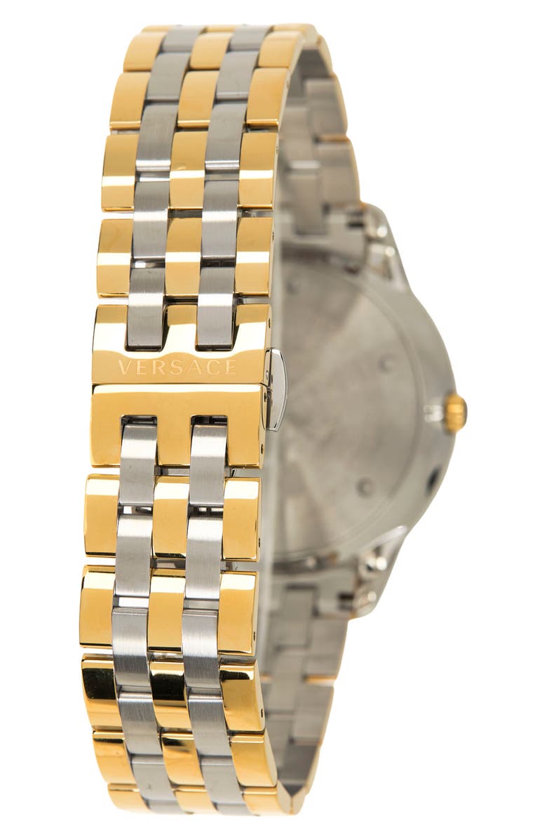 Versace Two-Tone Stainless Steel Bracelet Watch, 42mm, Alternate, color,